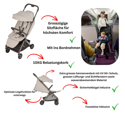 ANEX AIR-Q TRAVEL-BUNDLE 2-IN-1 SET MIT FALTBARER BABYWANNE - VANILLE