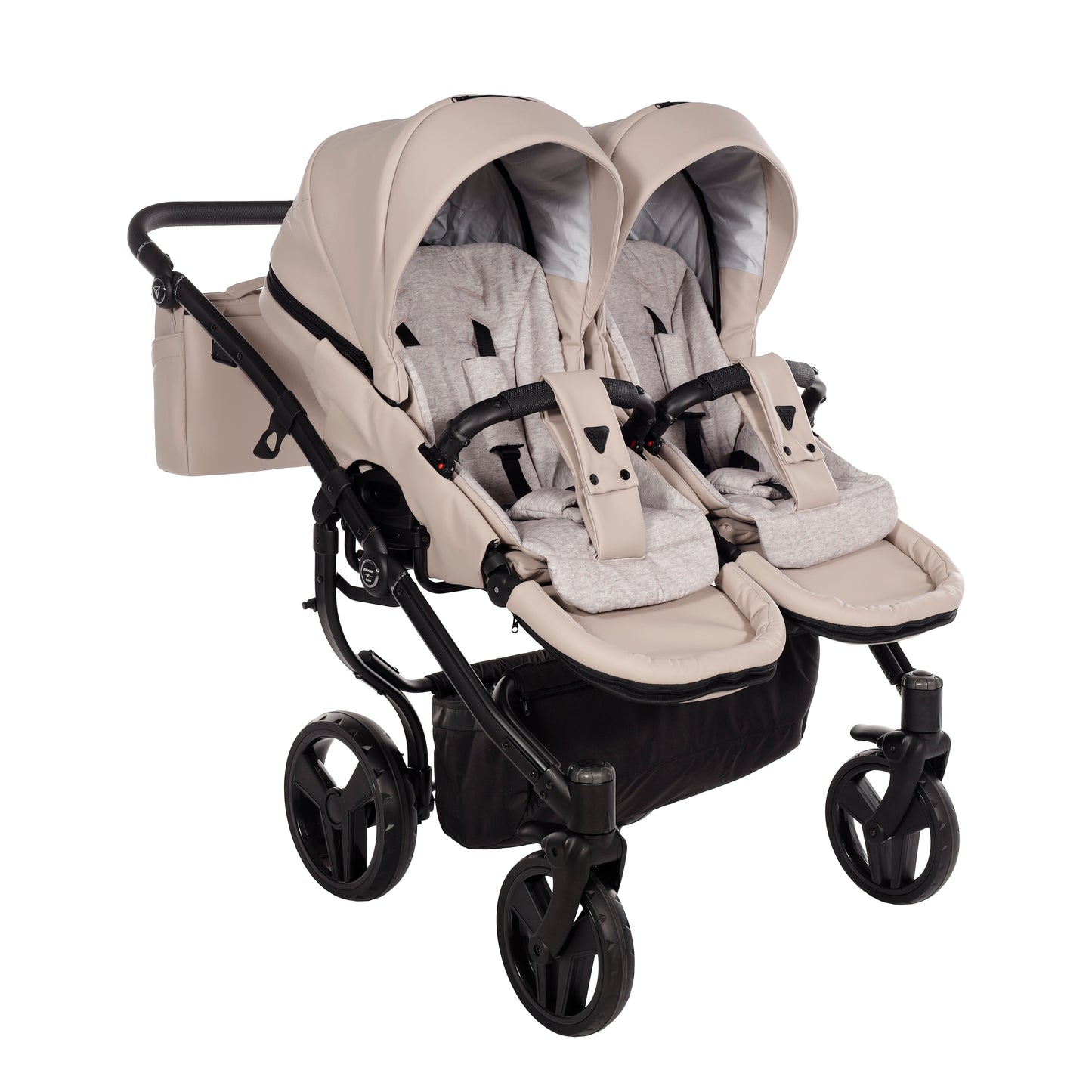 Zwillings-/Geschwisterwagen JUNAMA DUO V3 - ECO BEIGE/BLACK