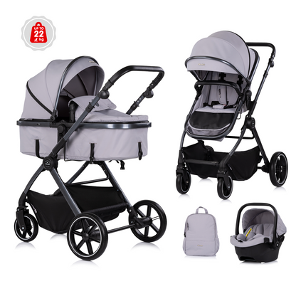 3-in-1 BABY-TRANSFORMATIONSKINDERWAGEN "PEARL" - PLATINUM