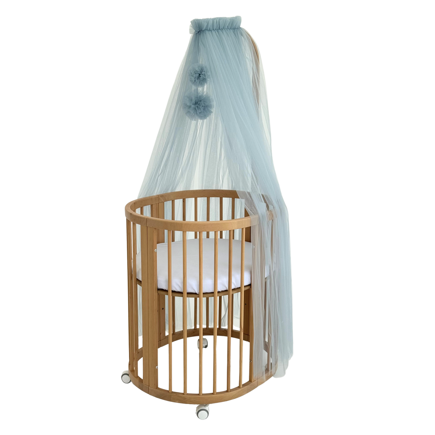 Baldachin mit Pompons, Dämmerungsblau