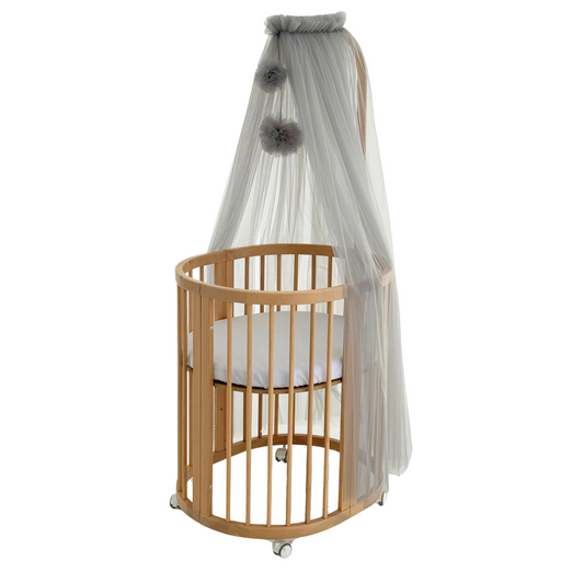 Baldachin mit Pompons, dunkelgrau