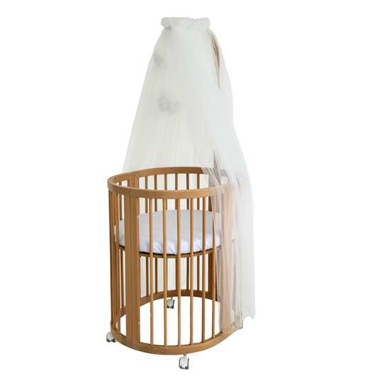 Baldachin mit Pompons, milchig