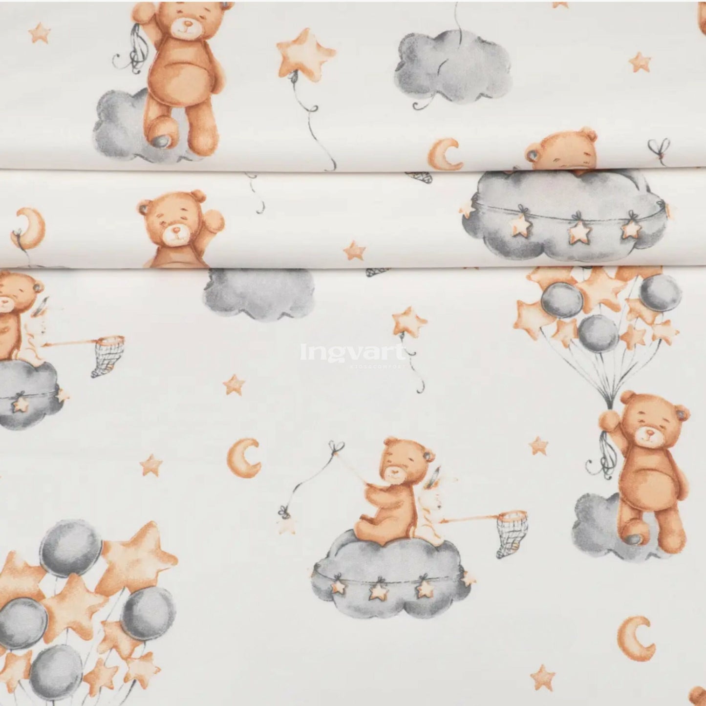 Baumwolllaken „Bären mit Luftballons“