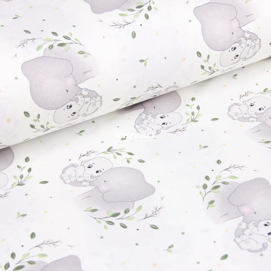 Baumwolllaken, Elefantenbaby mit Mutter