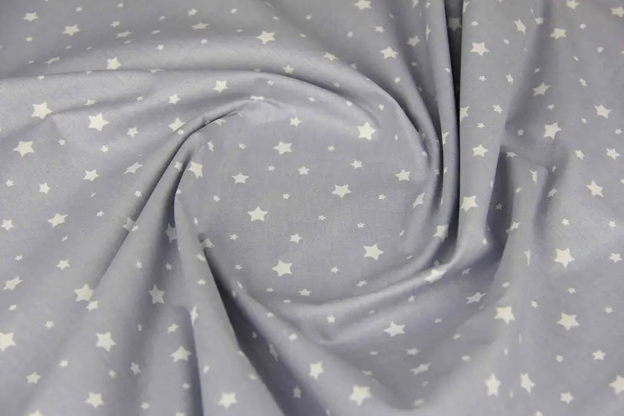 Baumwolllaken, grau, weiße Sterne