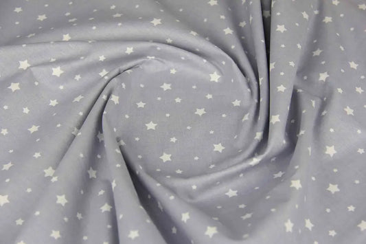 Baumwolllaken, grau, weiße Sterne