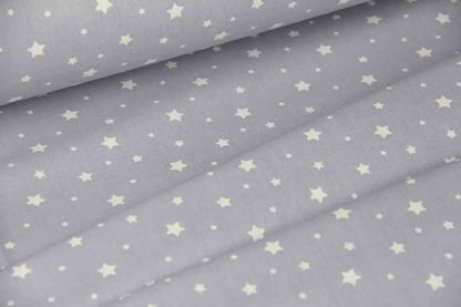 Baumwolllaken, grau, weiße Sterne
