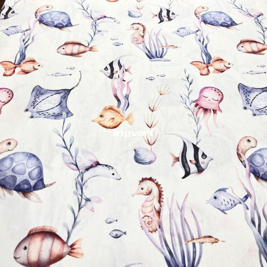 Baumwolllaken mit Fischmotiv