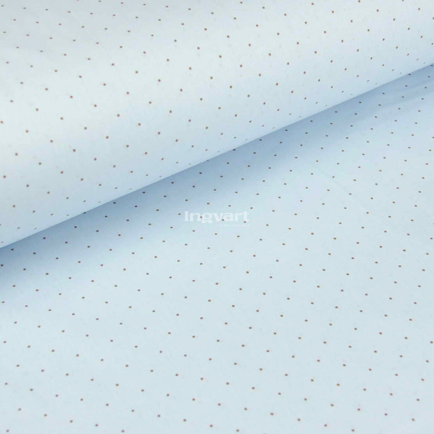 Baumwolllaken mit braunen Punkten auf blauem Grund