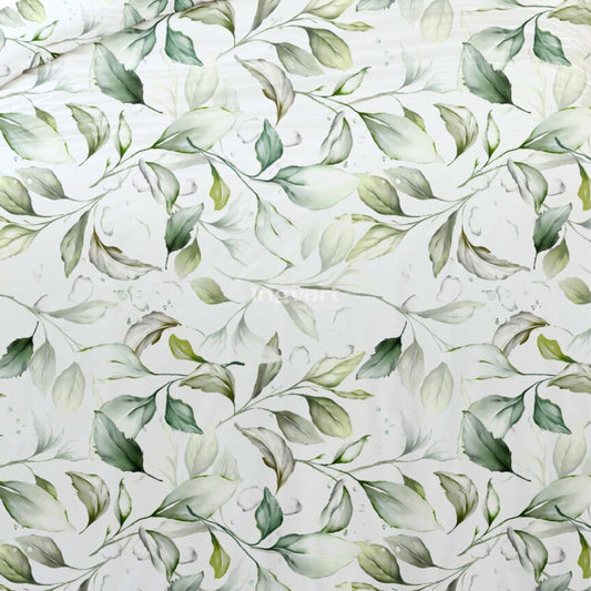 Baumwolllaken mit smaragdgrünen Blättern