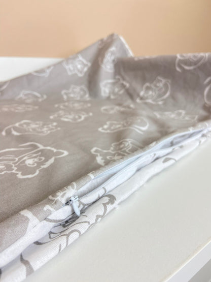 Bettbezug mit verdecktem Reißverschluss aus Baumwolle