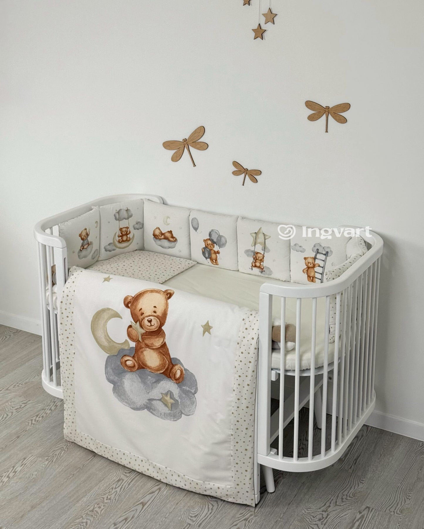 Bettwäsche-Set „Bärte auf grauen Wolken“