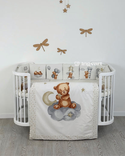 Bettwäsche-Set „Bärte auf grauen Wolken“