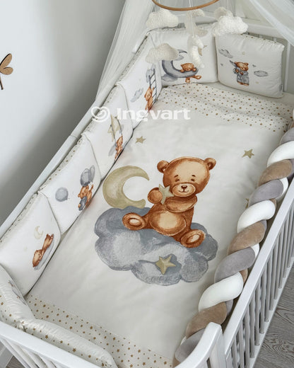 Bettwäsche-Set „Bärte auf grauen Wolken“