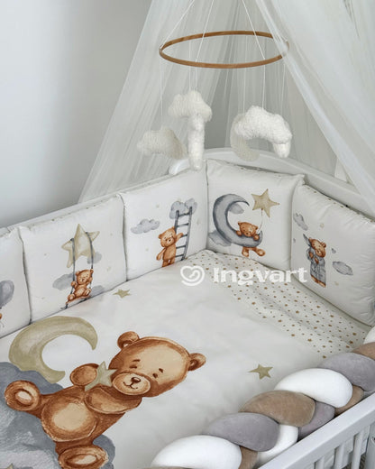 Bettwäsche-Set „Bärte auf grauen Wolken“