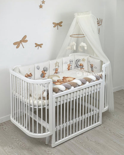 Bettwäsche-Set „Bärte auf grauen Wolken“