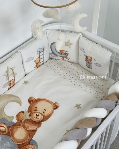 Bettwäsche-Set „Bärte auf grauen Wolken“