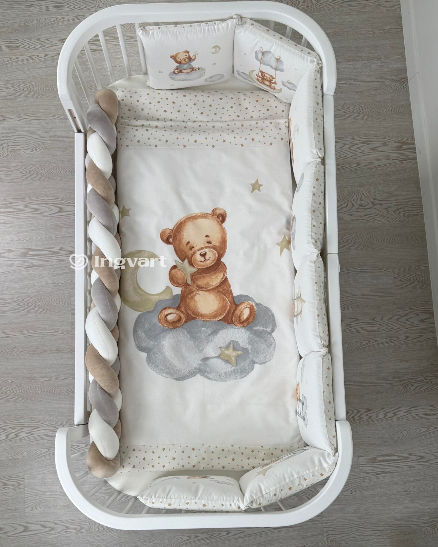 Bettwäsche-Set „Bärte auf grauen Wolken“