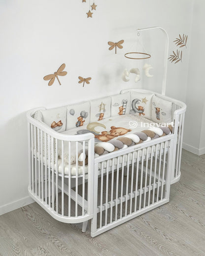 Bettwäsche-Set „Bärte auf grauen Wolken“