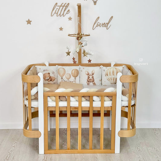 Bettwäsche-Set „Beige Bälle und Tiere“