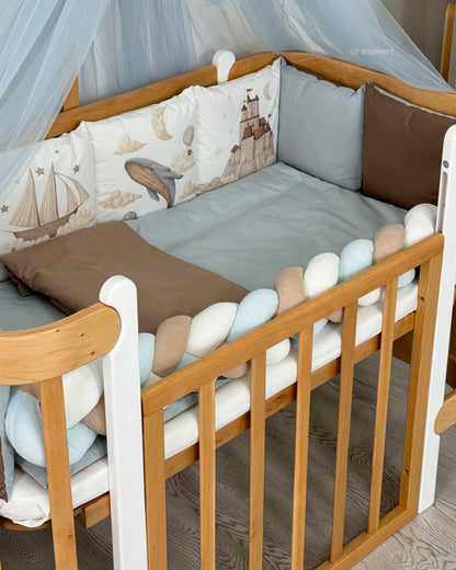 Bettwäsche-Set „Märchenschlösser im Meer“ (einfarbiger Bettbezug)