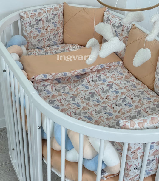 Bettwäsche-Set „Pfirsichfarbenes Häschen“