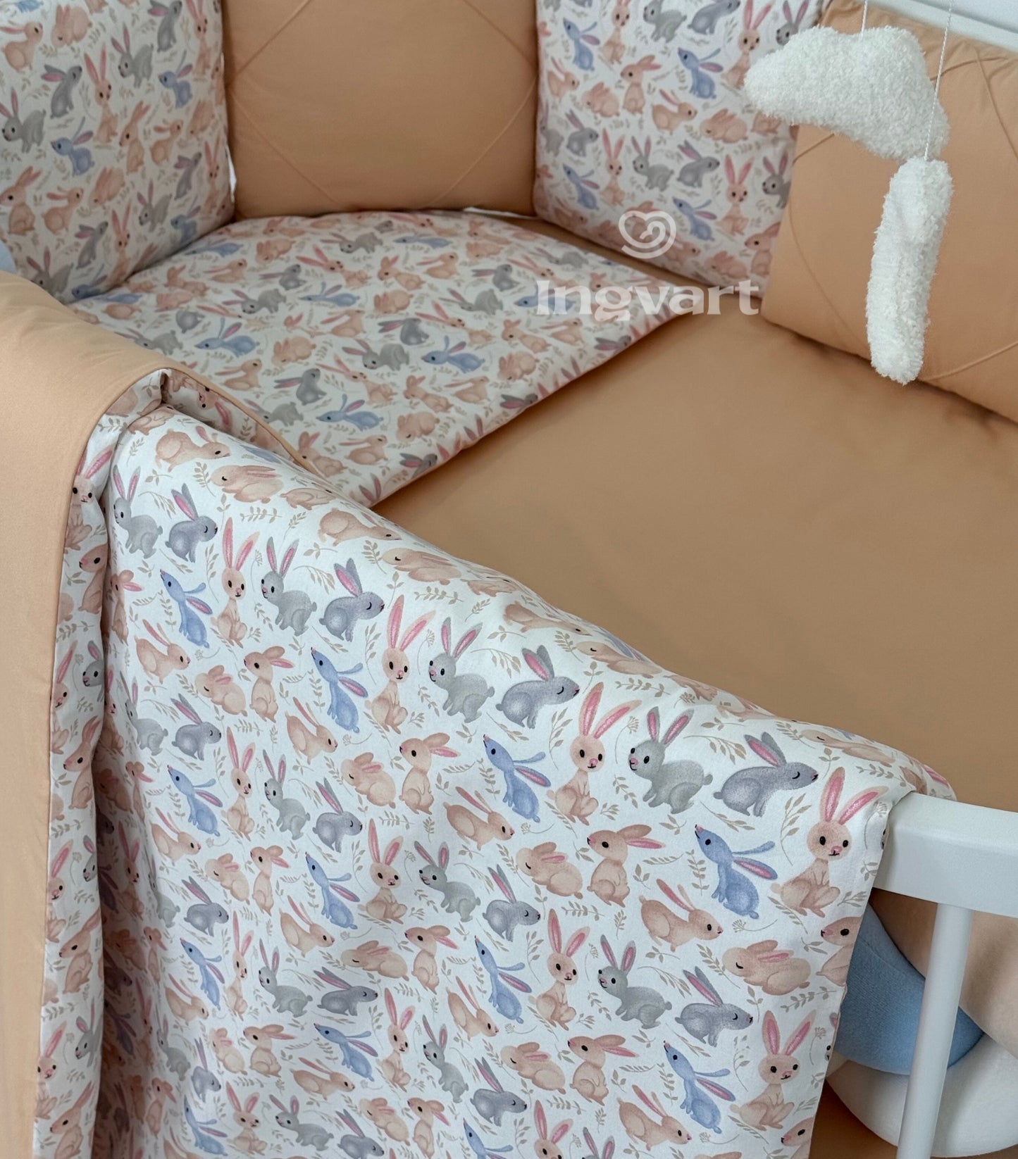 Bettwäsche-Set „Pfirsichfarbenes Häschen“