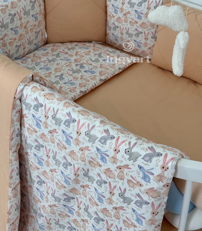 Bettwäsche-Set „Pfirsichfarbenes Häschen“