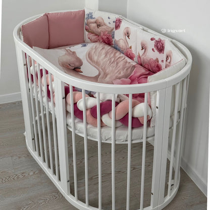 Bettwäsche-Set „Schwäne in Pfingstrosen“