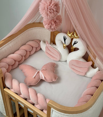 Bettwäsche-Set „Schwäne und Schmetterlinge“ Puder