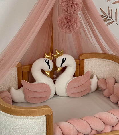 Bettwäsche-Set „Schwäne und Schmetterlinge“ Puder