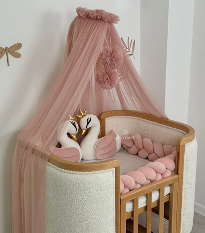 Bettwäsche-Set „Schwäne und Schmetterlinge“ Puder