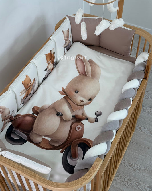 Bettwäsche-Set „Tiere auf Autos“