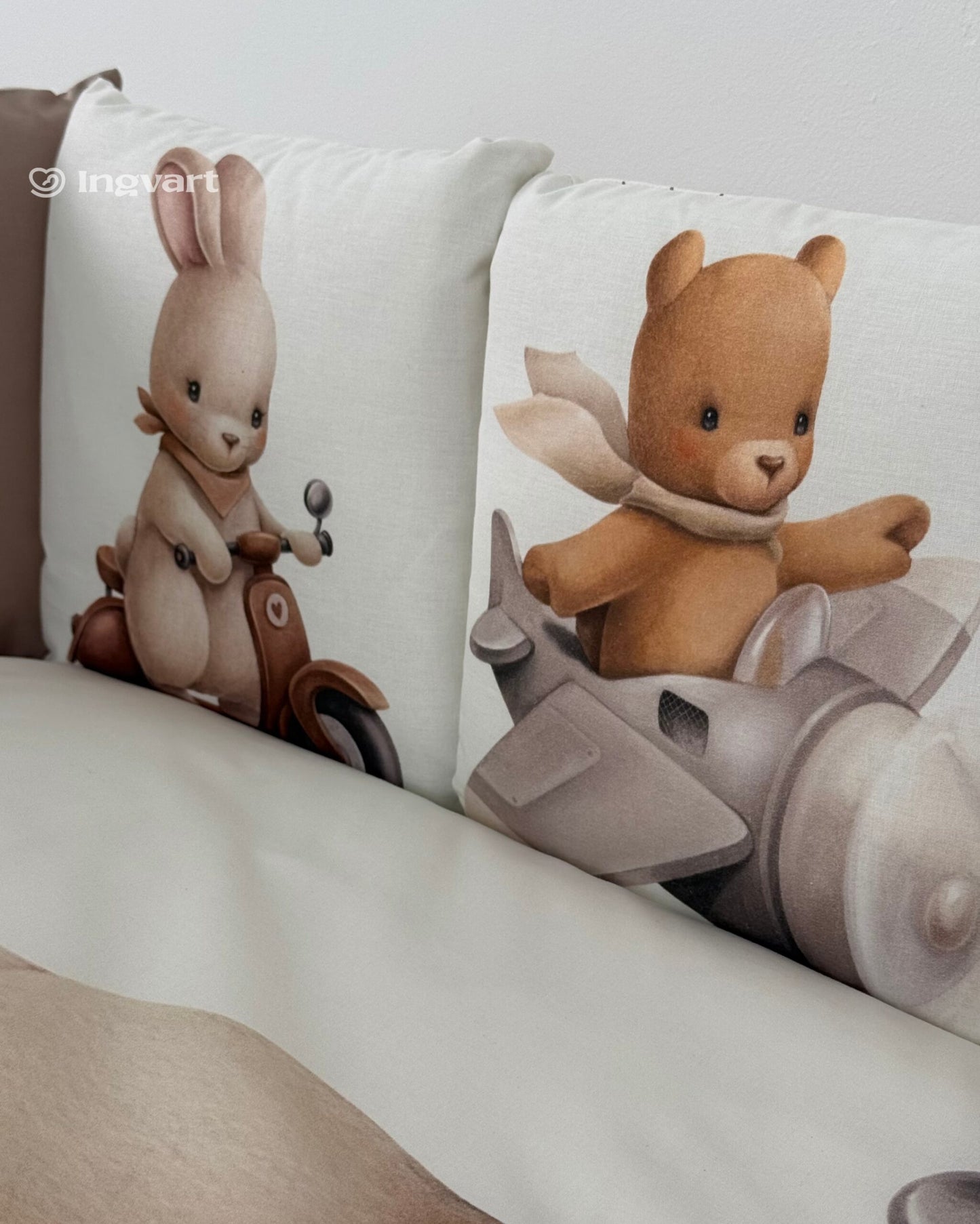 Bettwäsche-Set „Tiere auf Autos“