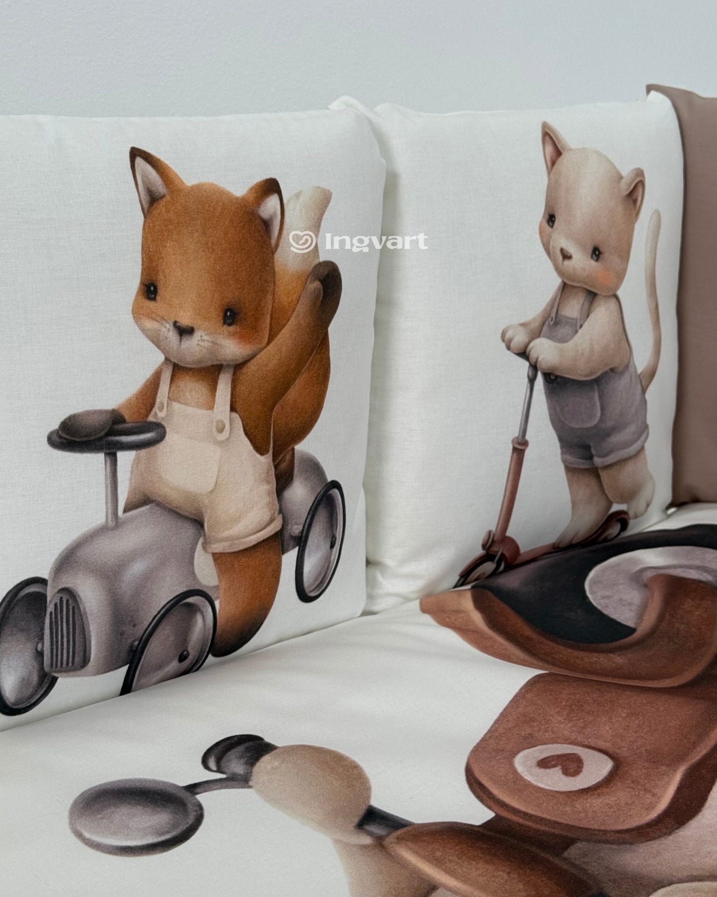 Bettwäsche-Set „Tiere auf Autos“