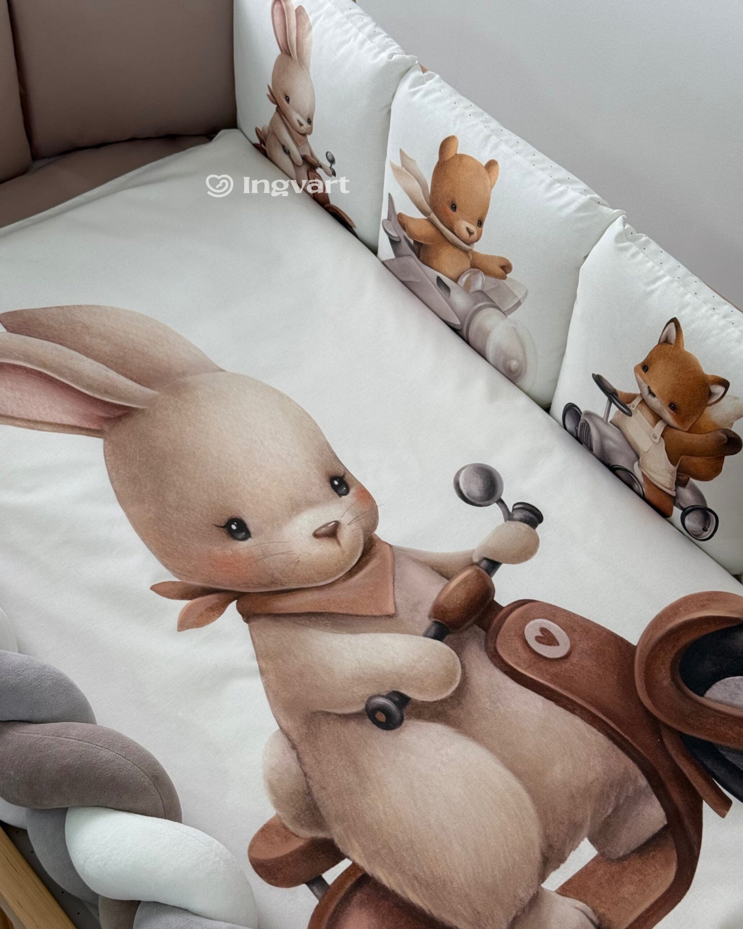 Bettwäsche-Set „Tiere auf Autos“