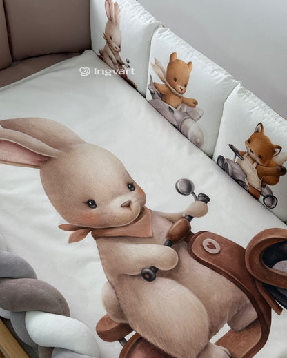 Bettwäsche-Set „Tiere auf Autos“