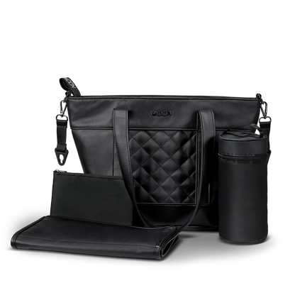 MOON - V-SHAPE BAG black leather