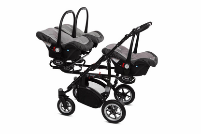 Kinderwagen „TRIPPY“ für Drillinge - GRAU