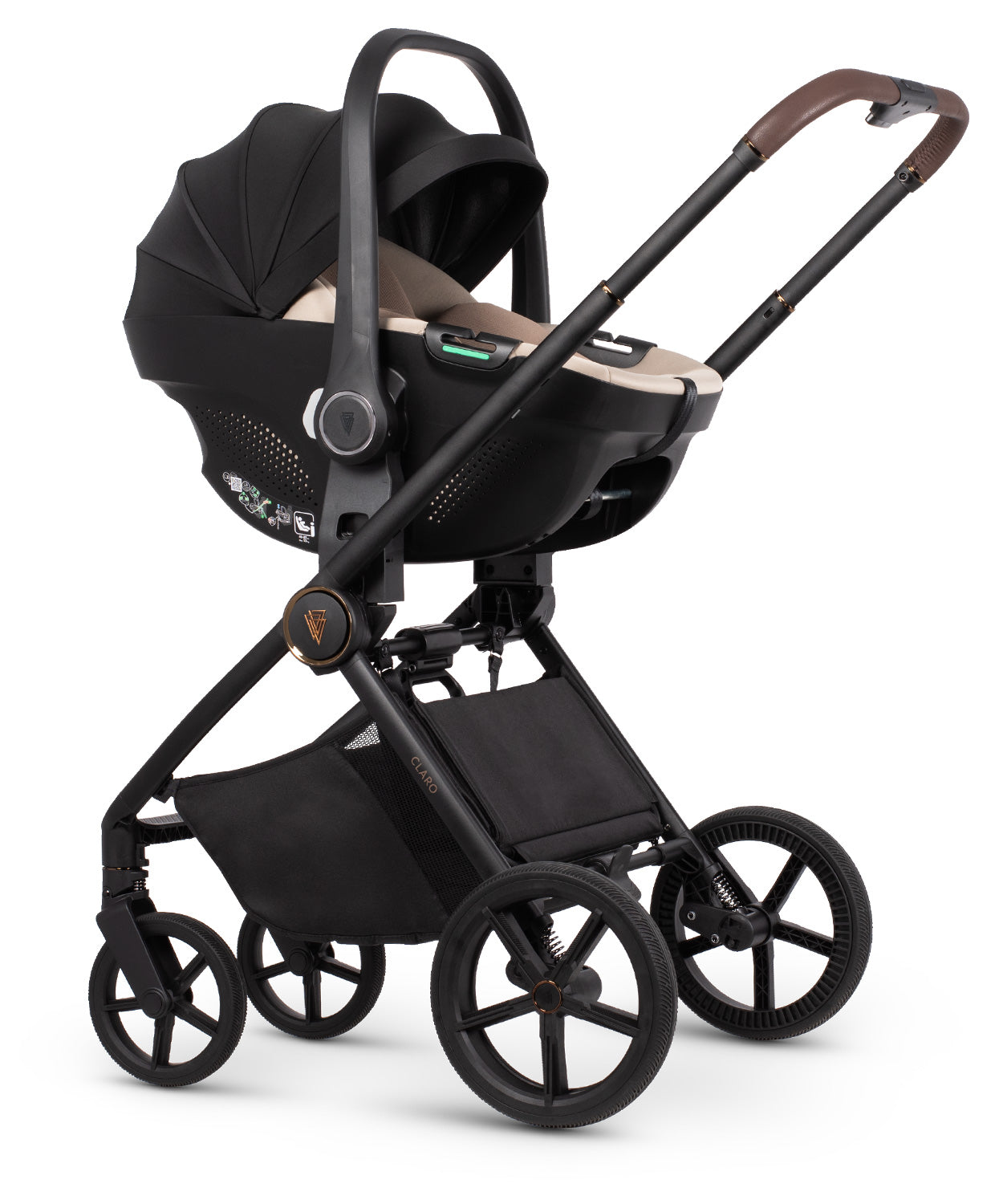 VENICCI CLARO „ALMOND“ - 3-in-1 Kinderwagen + TIAGO AUTOSITZ