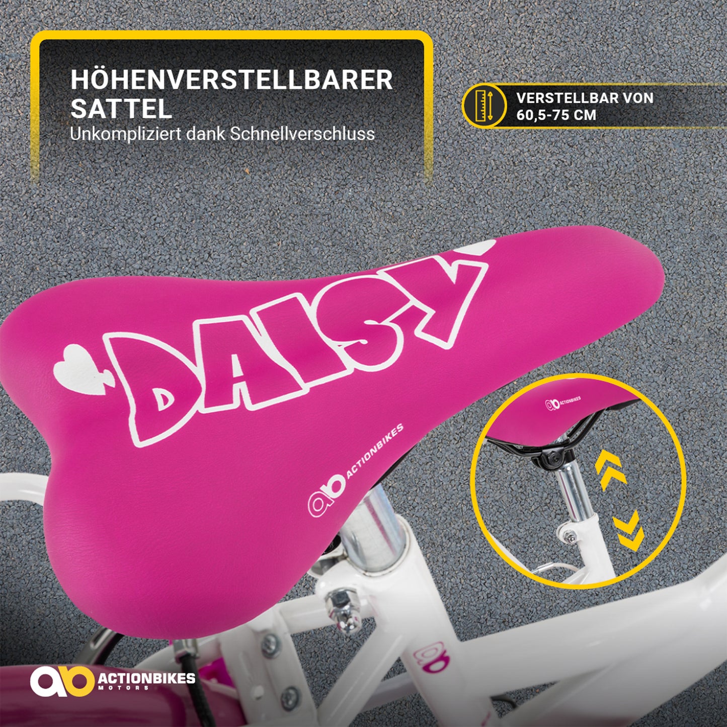 Kinderfahrrad Daisy 20 Zoll, pink, V-Brake-Bremsen, Antirutschgriffe, Kettenschutz, Korb