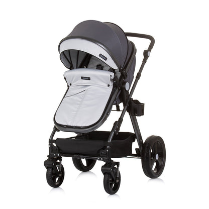 BUNDLE SET NUMMER 5: 3-in-1 Kinderwagen „HAVANA LIGHT GREY“ + BABYBETT AVA 120cm X 60cm inkl. Matratze