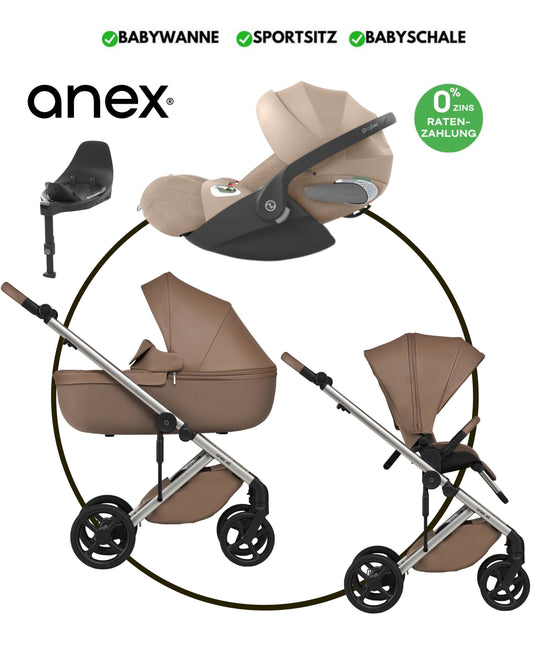 4-in-1 ANEX ELI „SECRET“ - BUNDLE SET „CYBEX CLOUD-T COZY BEIGE“ mit Isofix Station