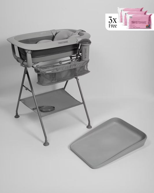 Luxus Bade- & Wickelset - Verblasstes GRAU