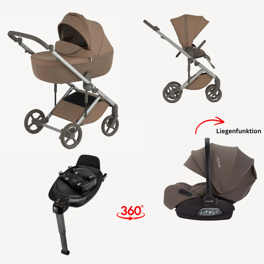 BUNDLE SET: ANEX ELI WOODY 4IN1 BUNDLE SET INKL BABYSCHALE & ISOFIX 360°