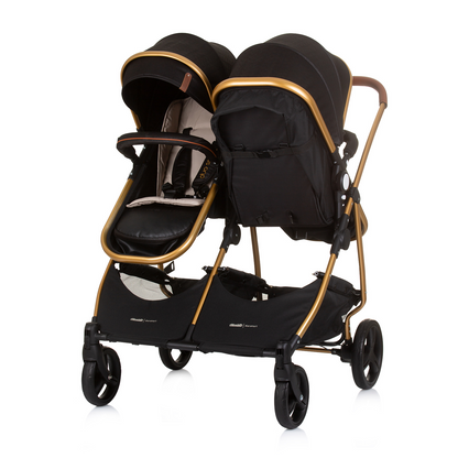 KINDERWAGEN FÜR ZWEI KINDER DUO SMART OBSIDIAN / GOLD