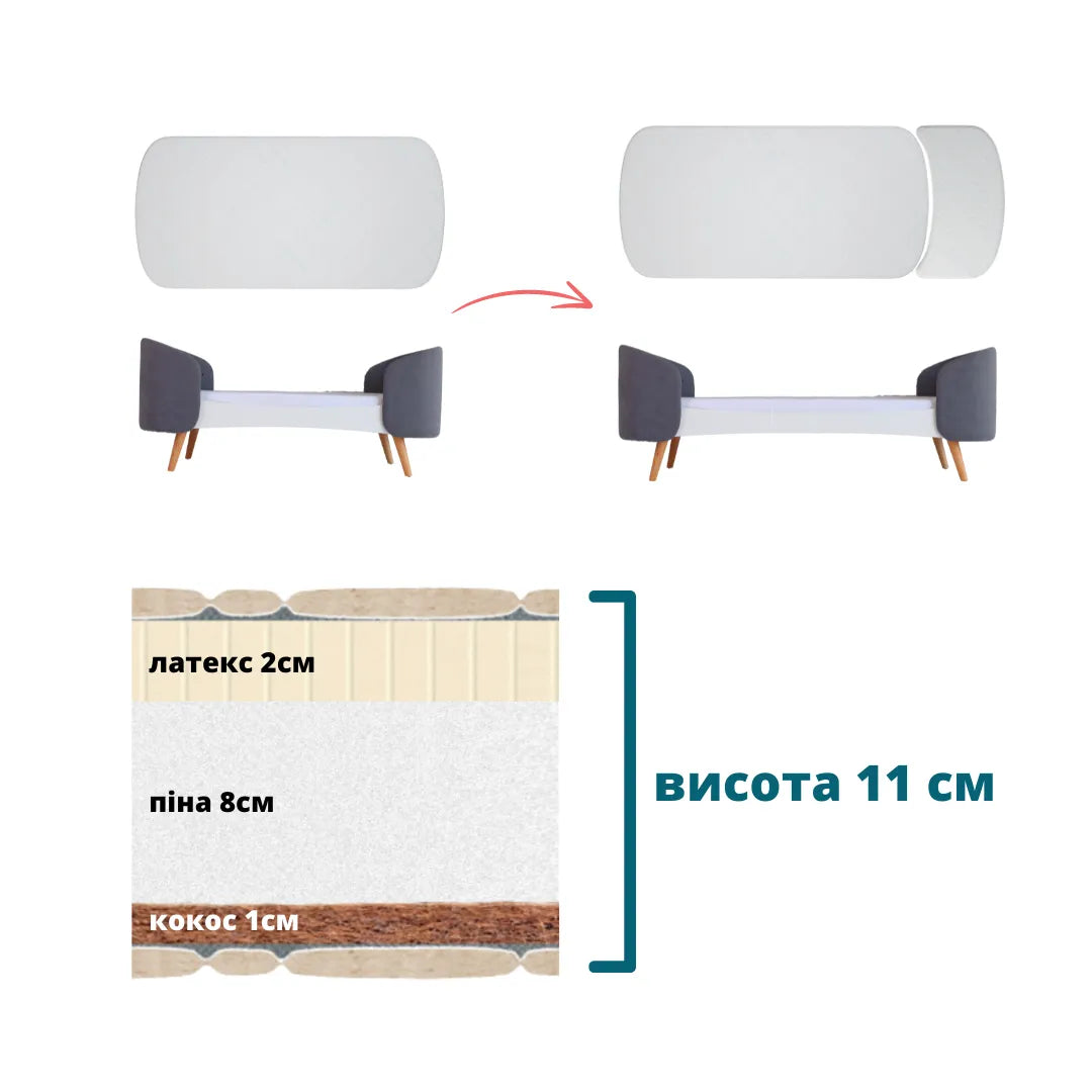 Crescent Matratze Fly Coconut + Schaumstoff + Latex (11 cm)