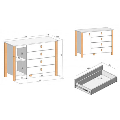 Veres Monaco 1200 Kinderkommode (120 cm)