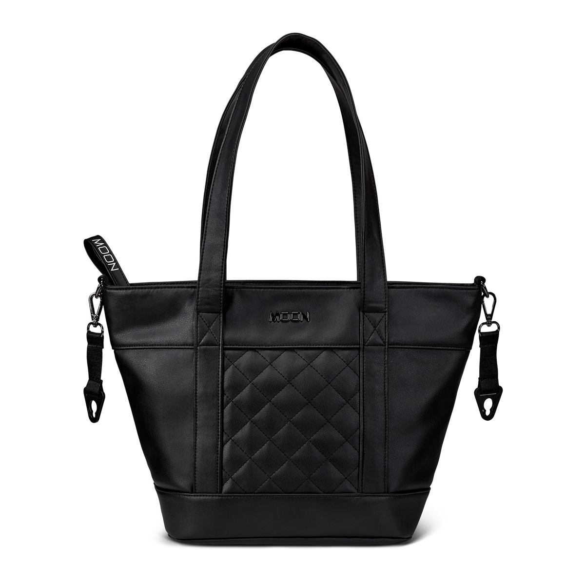 MOON - V-SHAPE BAG black leather