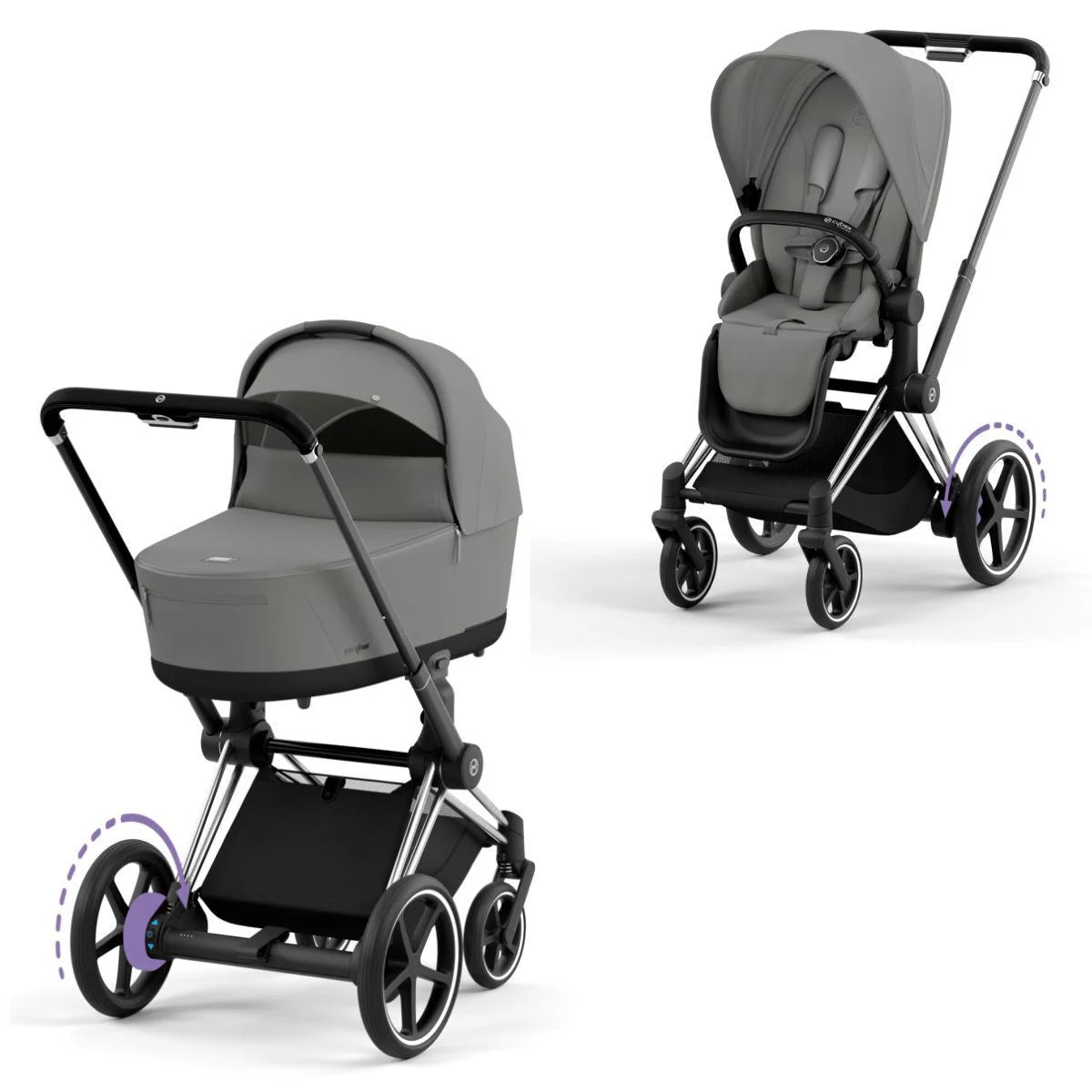 CYBEX e-PRIAM Set Gestell in Chrome Black - Mirage Grey